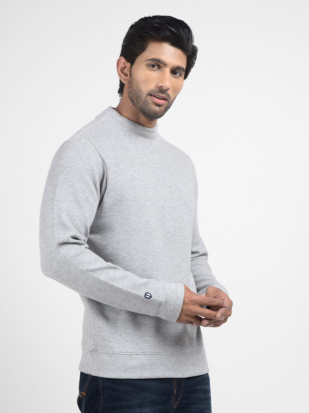 Numero Uno Men Solid Grey Sweat Shirt